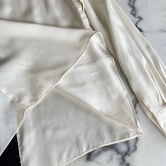 Parker Silk Blouse with Leather Collar and Trim - Picture 14 of 14